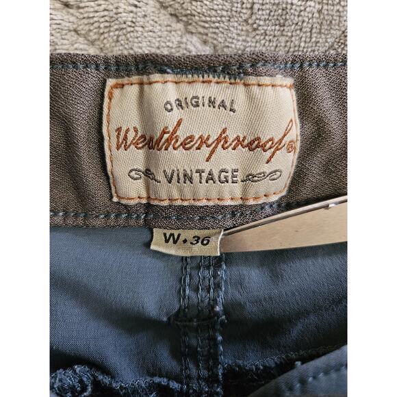 Weatherproof Vintage Men Shorts 36 Blue Nylon Spandex Trail Short Button - Picture 4 of 5